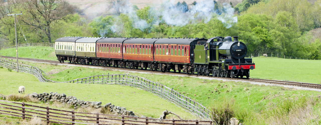 A steam train on the North Yorkshire Moors Railway